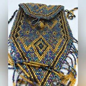 Multicolored Handmade Beaded Shoulder Purse